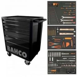 Bahco E72 Servante + Jeu d'outils 214pcs - 6 tiroirs (Noir) - 1472K6BKFF7SD