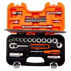 Bahco S330 - Jeu de douilles 6 pans 1/4'' et 3/8'' métrique et cliquet