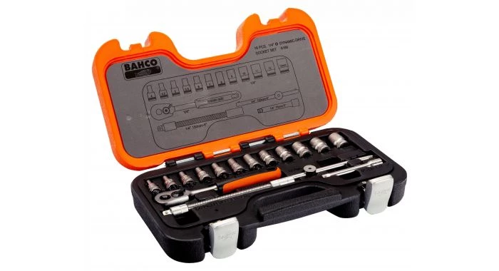 Bahco S160 - Jeu de douilles 6 pans 1/4'' métrique et cliquet 3 Bahco S160 - Jeu de douilles 6 pans 1/4'' métrique et cliquet