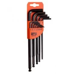 Bahco BE-9770 - Jeu de clés mâles 6 pans longues, dimensions métriques, à tête sphérique, avec finition phosphatée - 9 pcs